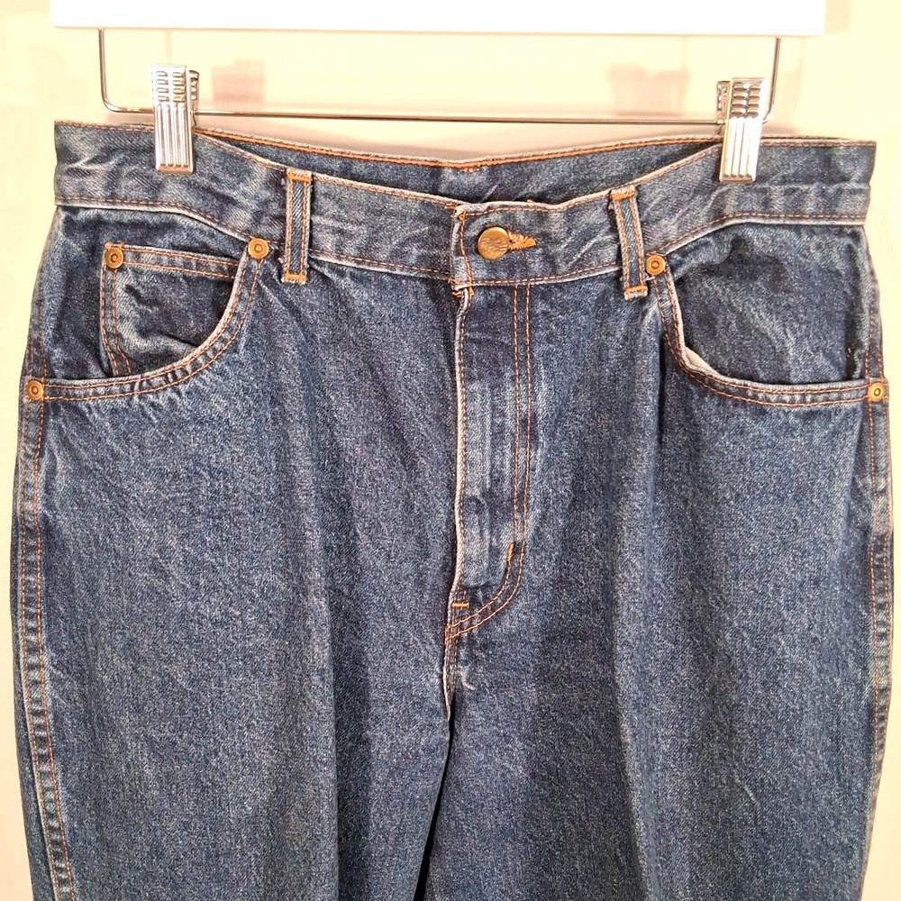 Vintage 90s Chic Jeans Juniors Size 15 Avg Dark Wash Rigid Denim High Rise USA - Picture 2 of 11